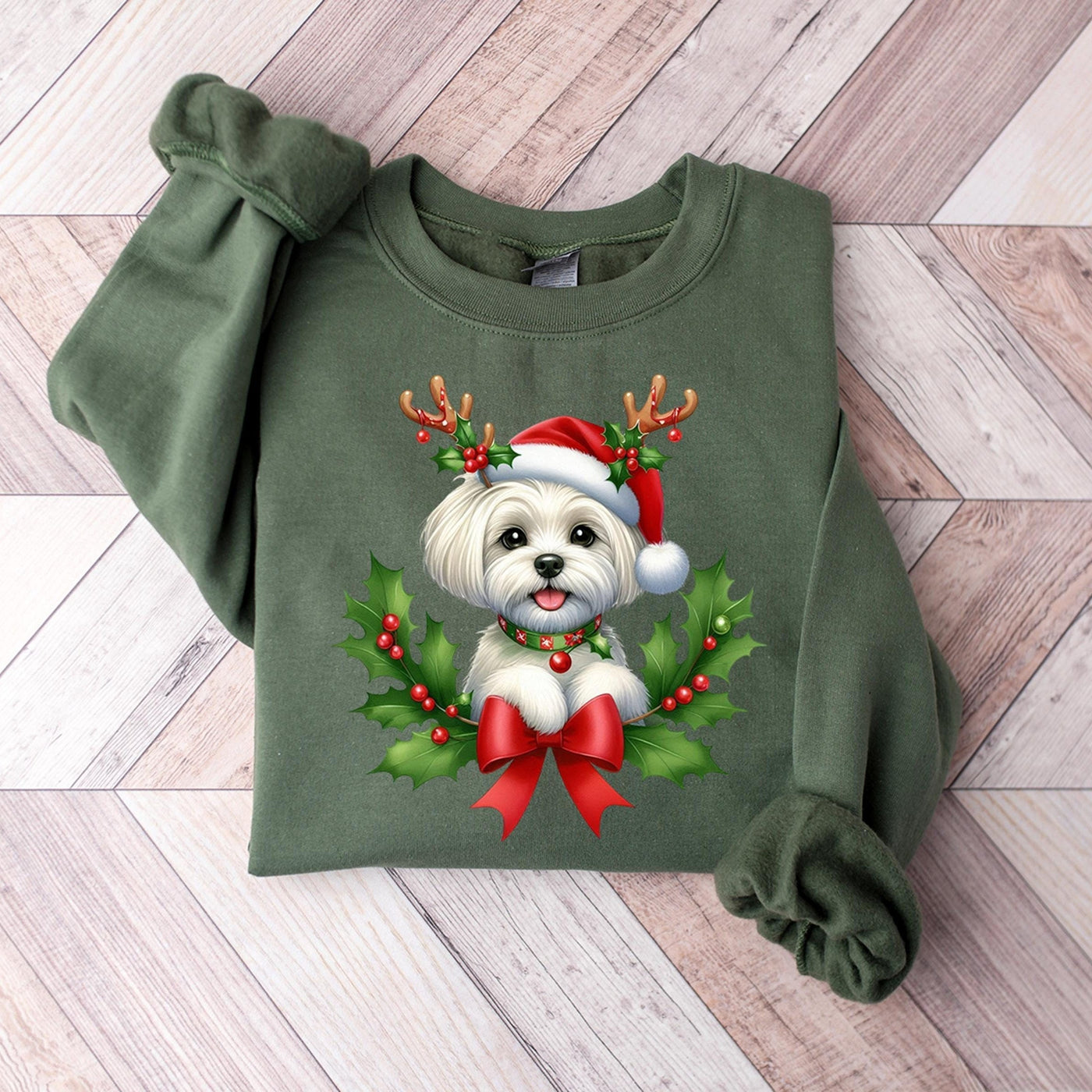 Christmas jumper for dogs with Maltese motif