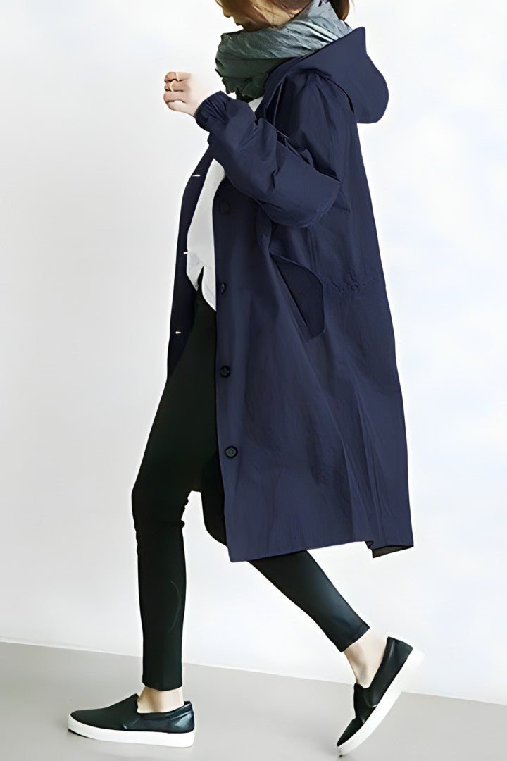 Clara | Relaxed Hooded Trench Coat for Women