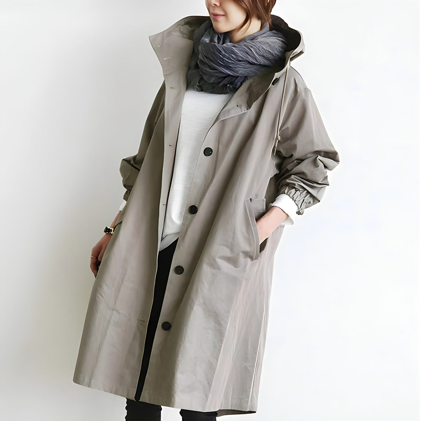 Clara | Relaxed Hooded Trench Coat for Women