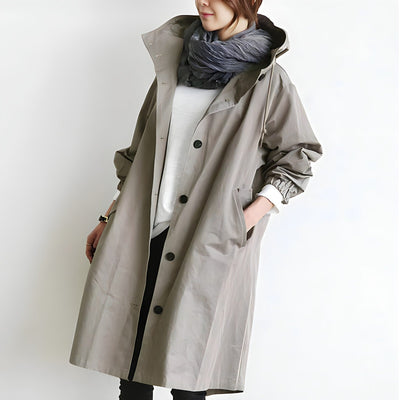 Clara | Relaxed Hooded Trench Coat for Women