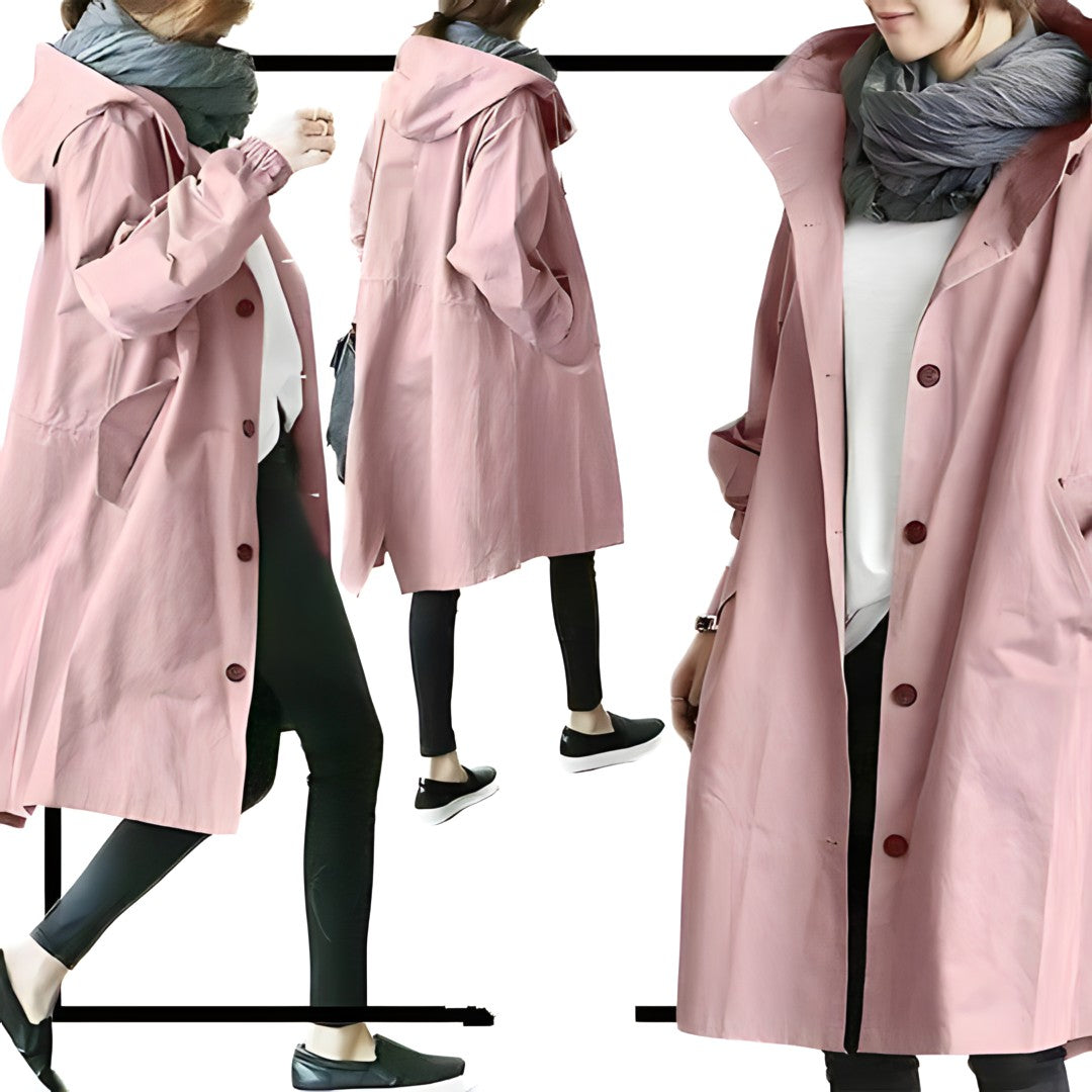 Clara | Relaxed Hooded Trench Coat for Women