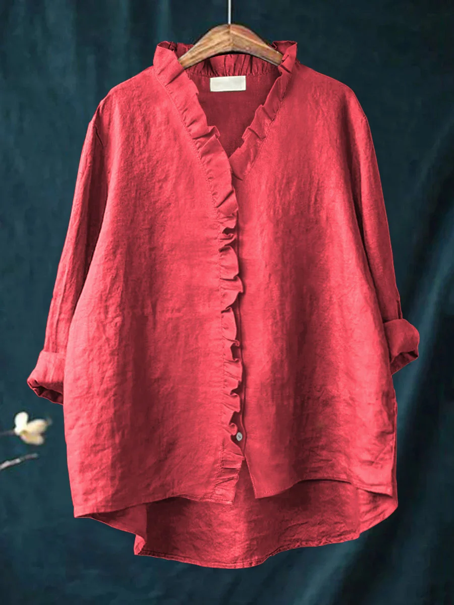 ELLA | Women's ruffle shirt with soft fabric