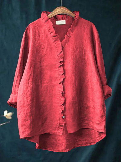 ELLA | Women's ruffle shirt with soft fabric