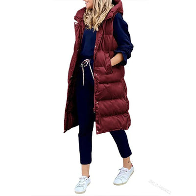 WESTE COTTON LONG COAT SLEEVELESS LOOSE JACKET