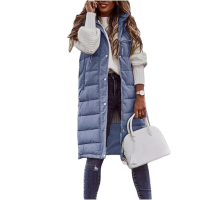 WESTE COTTON LONG COAT SLEEVELESS LOOSE JACKET