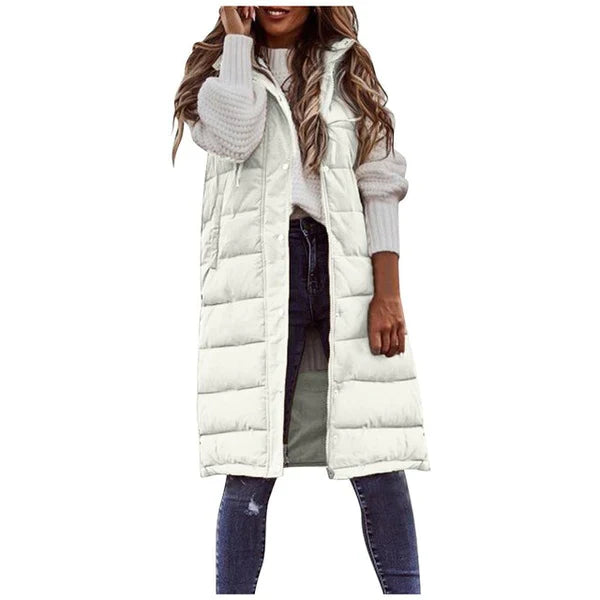 WESTE COTTON LONG COAT SLEEVELESS LOOSE JACKET
