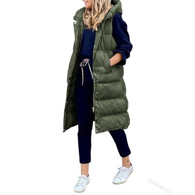 WESTE COTTON LONG COAT SLEEVELESS LOOSE JACKET