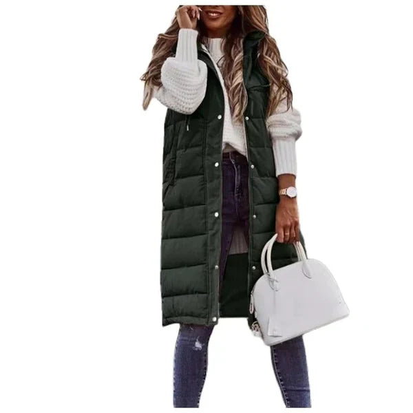 WESTE COTTON LONG COAT SLEEVELESS LOOSE JACKET