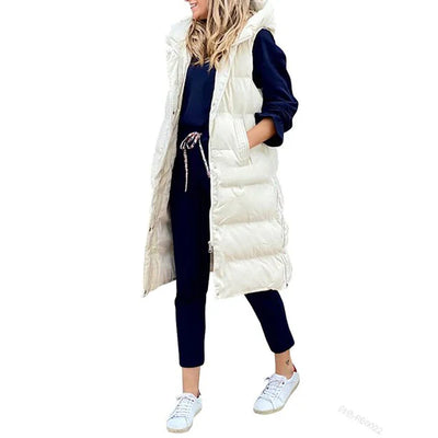 WESTE COTTON LONG COAT SLEEVELESS LOOSE JACKET