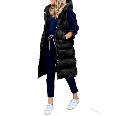 WESTE COTTON LONG COAT SLEEVELESS LOOSE JACKET