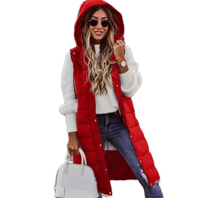 WESTE COTTON LONG COAT SLEEVELESS LOOSE JACKET