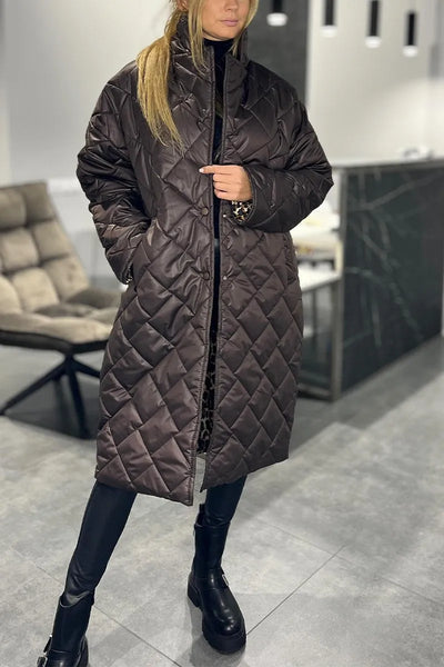 Lina | Stylish reversible coat with soft leopard print lining