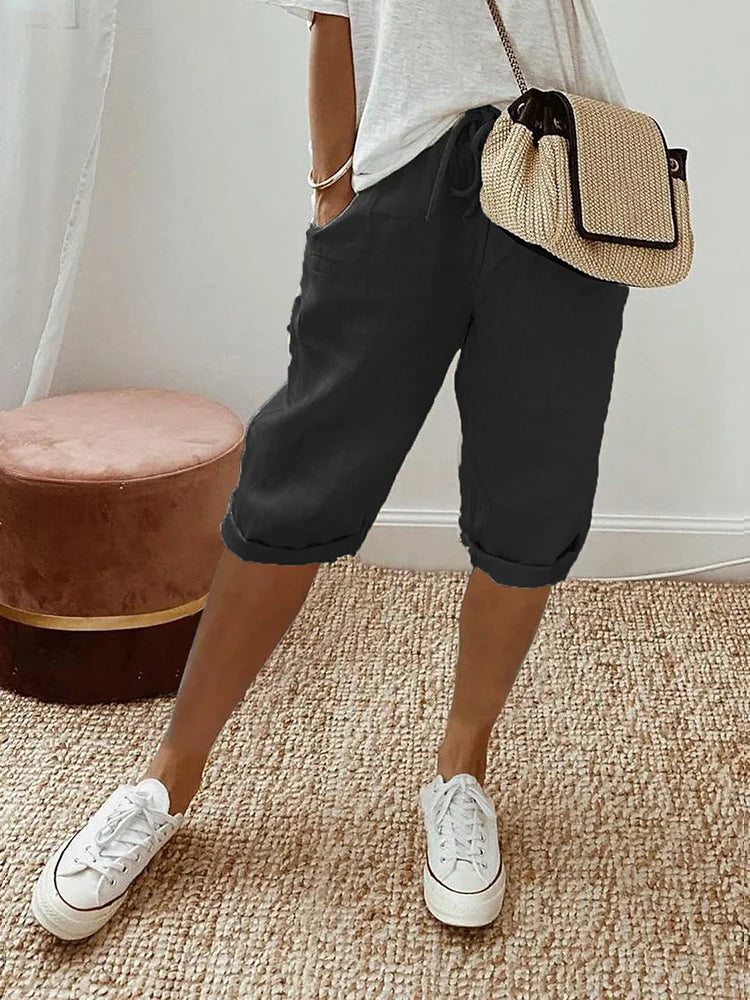 Lena | Cotton Linen Ladies Shorts