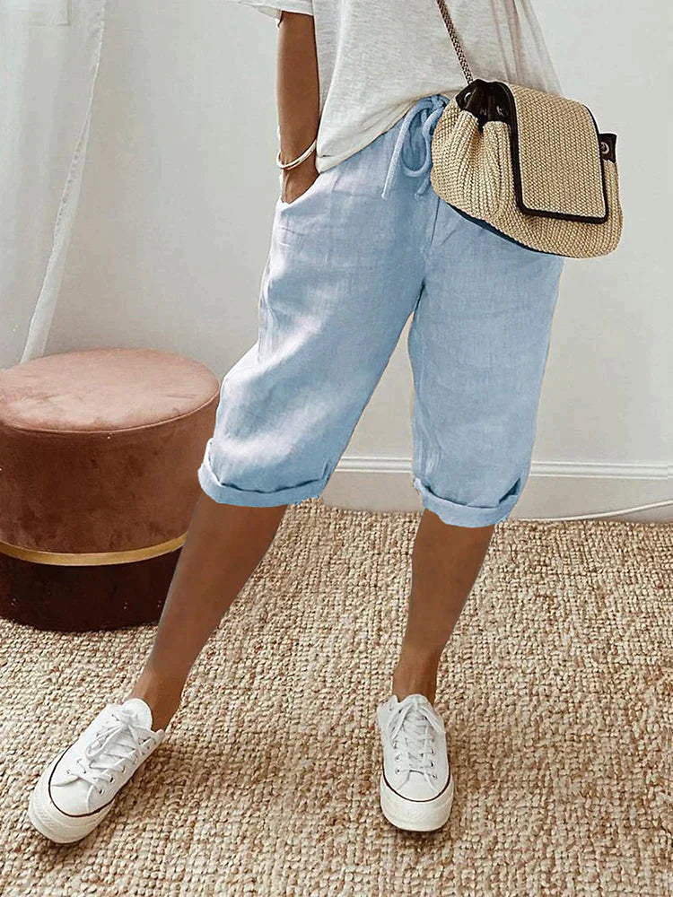 Lena | Cotton Linen Ladies Shorts