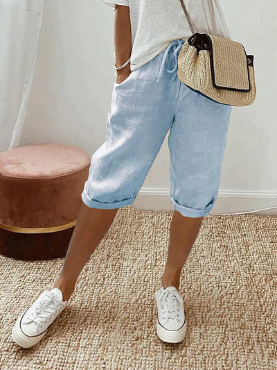 Lena | Cotton Linen Ladies Shorts