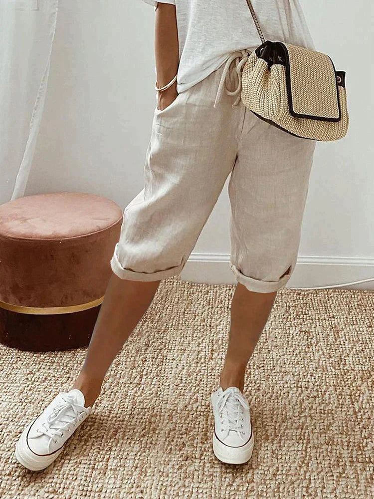 Lena | Cotton Linen Ladies Shorts