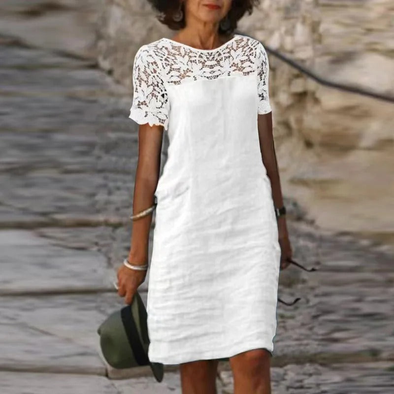 Frances | cotton linen lace dress