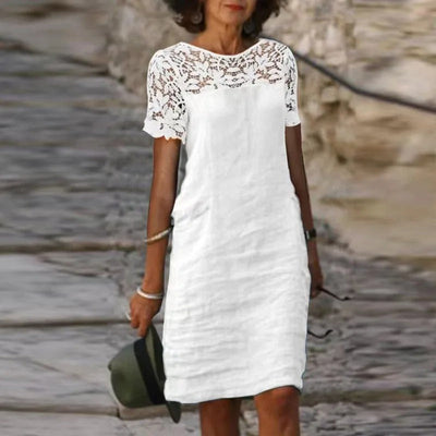 Frances | cotton linen lace dress