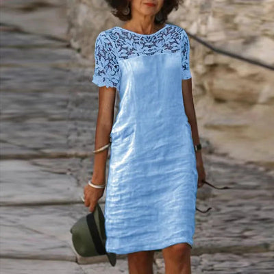 Frances | cotton linen lace dress