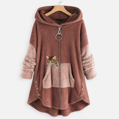 Luna | Fluffy winter hoodie with hood for women
