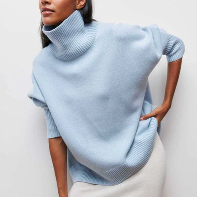 Olive | Turtleneck jumper knitted with soft fabric