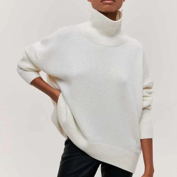 Olive | Turtleneck jumper knitted with soft fabric