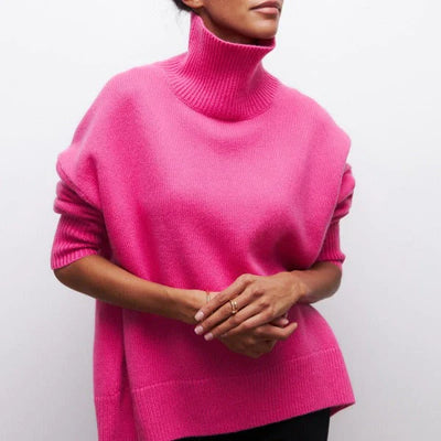 Olive | Turtleneck jumper knitted with soft fabric