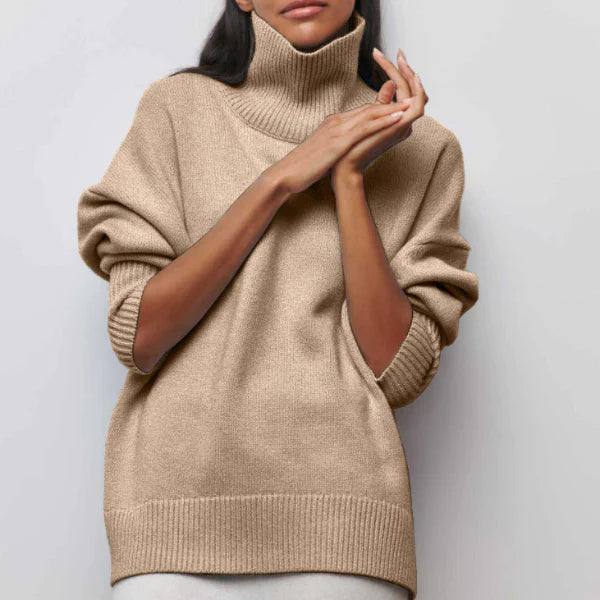 Olive | Turtleneck jumper knitted with soft fabric