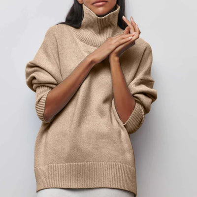 Olive | Turtleneck jumper knitted with soft fabric