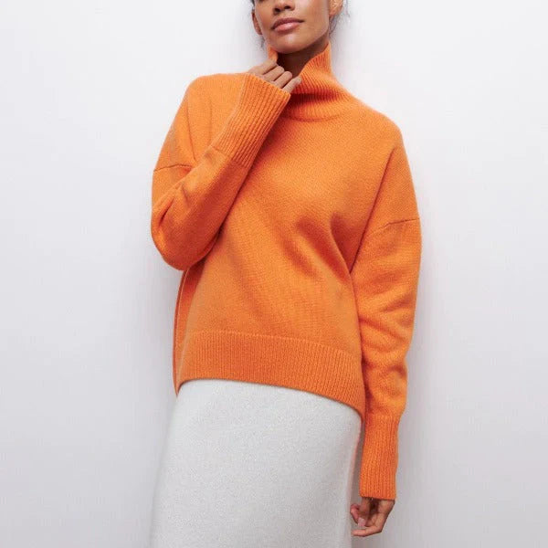 Olive | Turtleneck jumper knitted with soft fabric