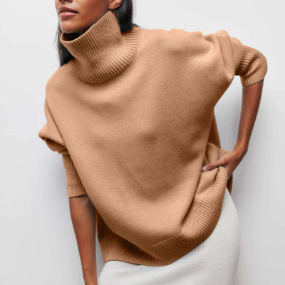 Olive | Turtleneck jumper knitted with soft fabric