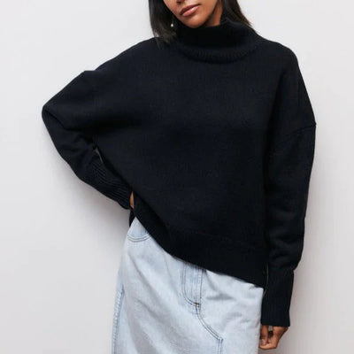 Olive | Turtleneck jumper knitted with soft fabric