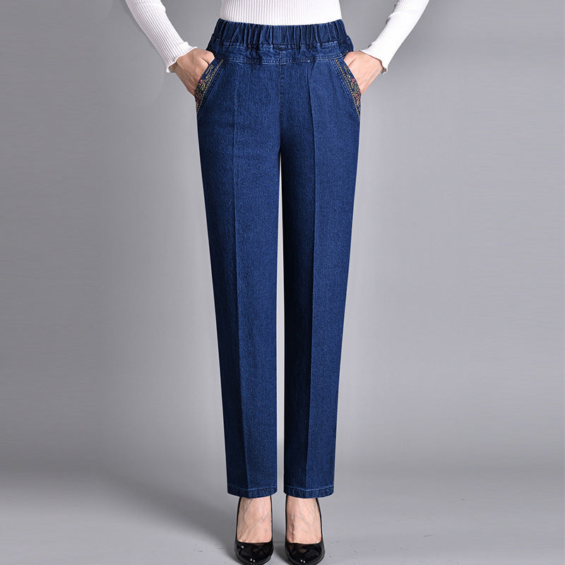 Leonie | Stylish jeans with a high waistband and side pockets
