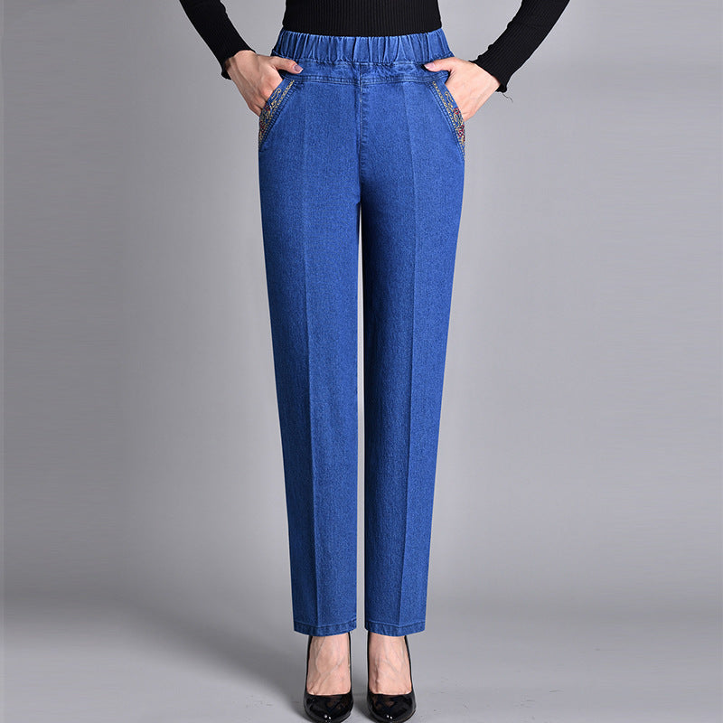 Leonie | Stylish jeans with a high waistband and side pockets