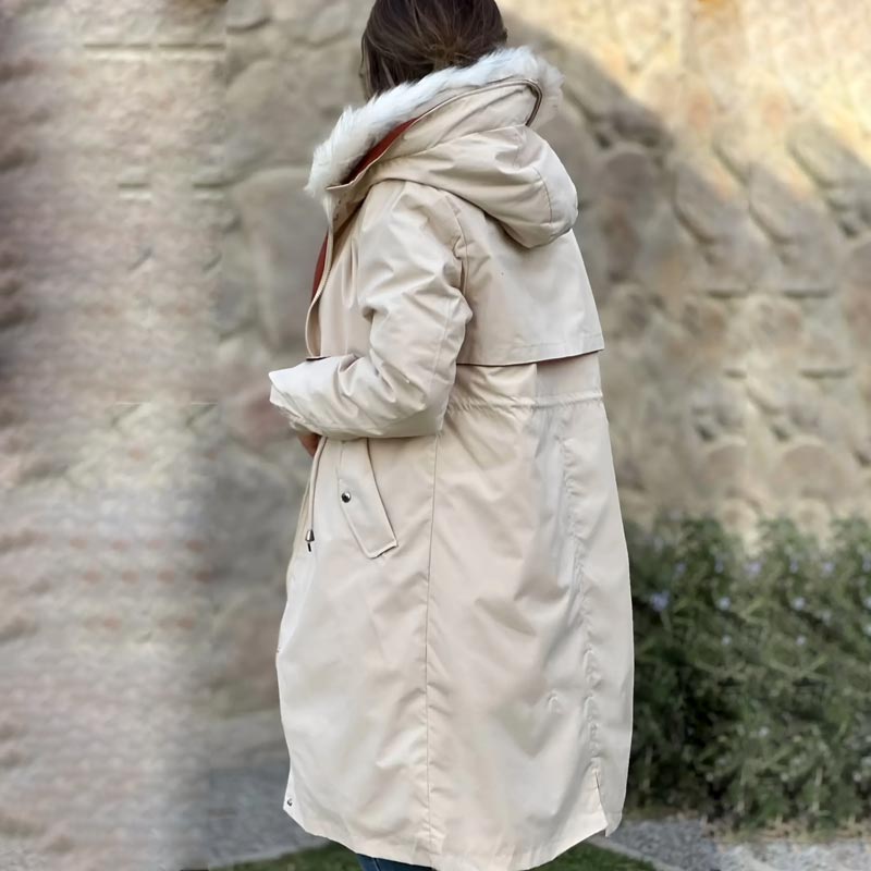 Isabelle | Women's winter jacket with hood and fur trim