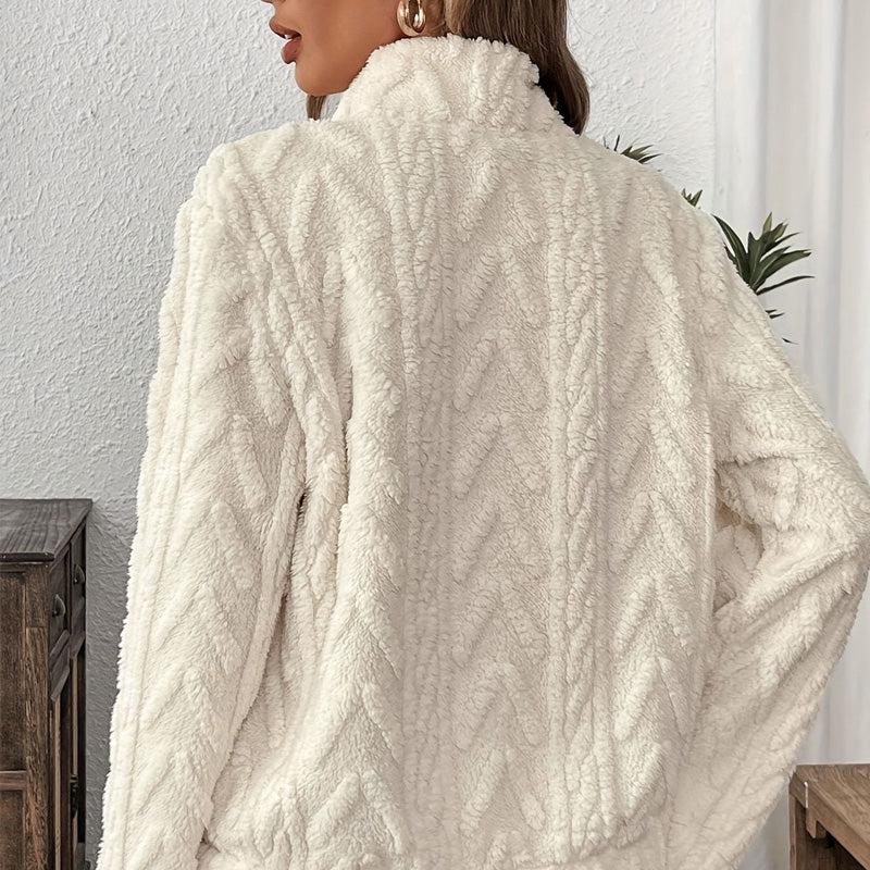 Lena | Fluffy half-zip sweatshirt with pocket